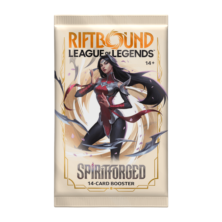 Riftbound Spiritforged booster box and booster pack